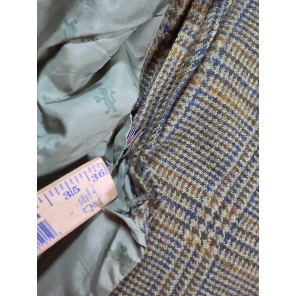 Glenkirk B&B Lorrys Vintage Wool Plaid Blazer Green Brown Tweed Sport Coat 44 S